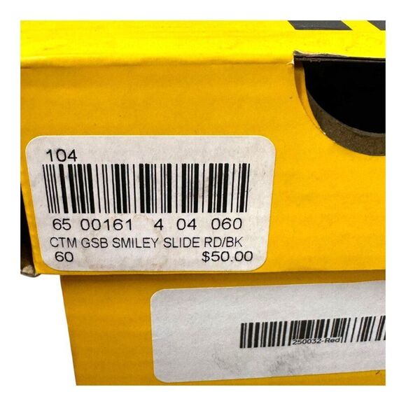 CTM Smiley Red Black Slide Size 6 Comfortable Summer Sandals For Men & Women Box - Picture 6 of 9